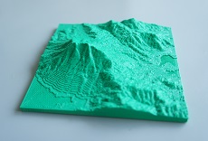材料色の立体模型（筑波山）
