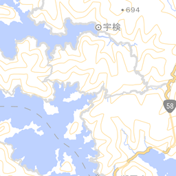 鹿児島県瀬戸内町の農地がある範囲の地図(地理院タイル)