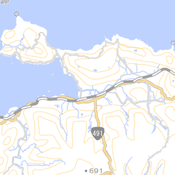 山口県長門市の農地がある範囲の地図(地理院タイル)