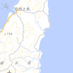 鹿児島県西之表市の農地がある範囲の地図(地理院タイル)