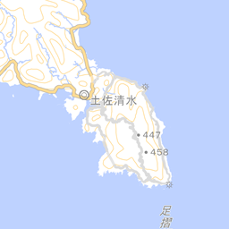 高知県土佐清水市の農地がある範囲の地図(地理院タイル)