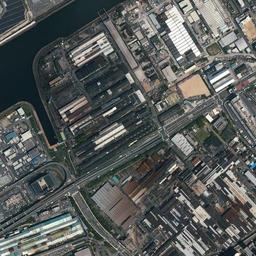 大阪市此花区 USJ・ユニバーサルシティ周辺の空中写真