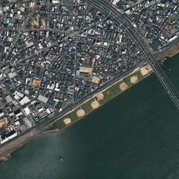 大阪市西淀川区 御幣島・大野川緑陰道路周辺の空中写真