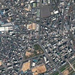 大阪市淀川区 十三・淀川河川敷周辺の空中写真