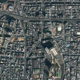 大阪市中央区 道頓堀・難波周辺の空中写真