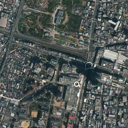 大阪市阿倍野区 あべのハルカス・天王寺駅周辺の空中写真