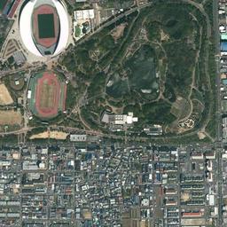 大阪市東住吉区 長居公園周辺の空中写真