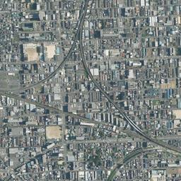 大阪市平野区 平野郷・大念佛寺周辺の空中写真