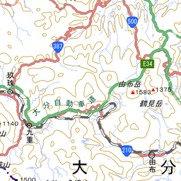 九重山 久住山 大船山 星生山の登山ルート コースタイム付き無料登山地図 Yamap ヤマップ